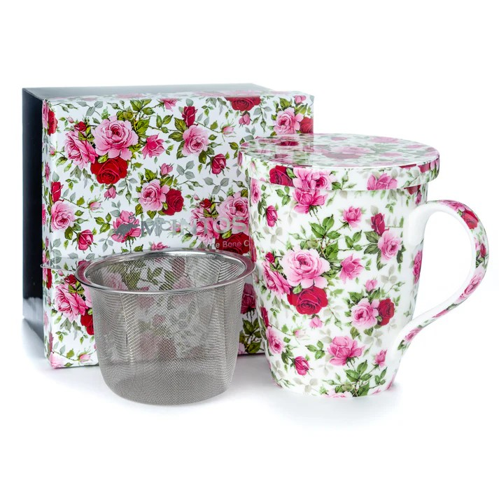 McIntosh - 'Pink Roses' (Tea Mug w/ Infuser)