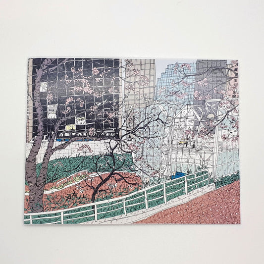 'Cherry Blossoms at Burrard Station' Medium Print