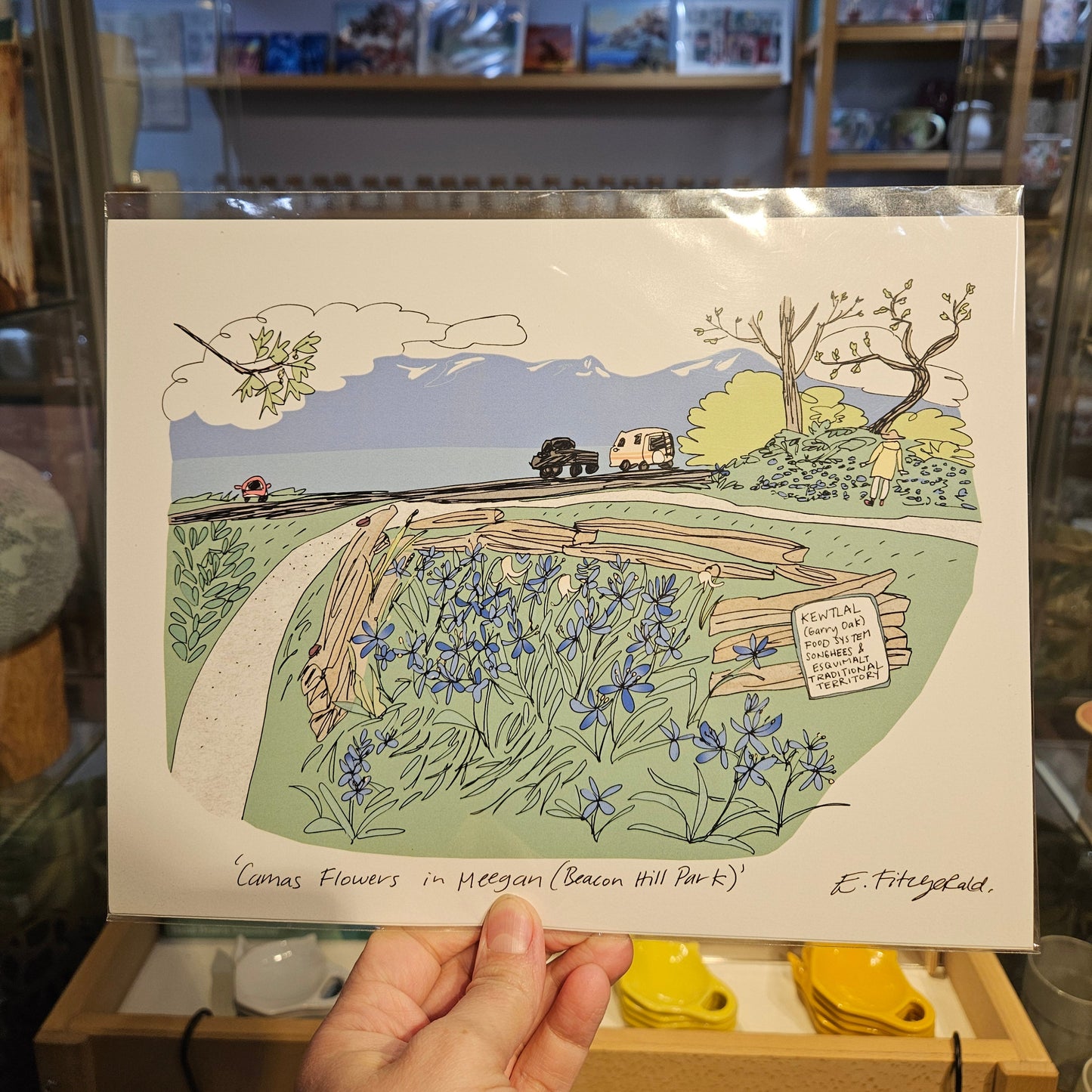 'Camas Flowers in Meegan (Beacon Hill Park)' Medium Print