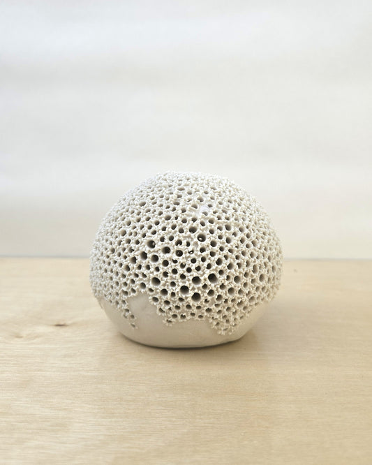 Small Cream White Sphere Lantern 12 (glazed)
