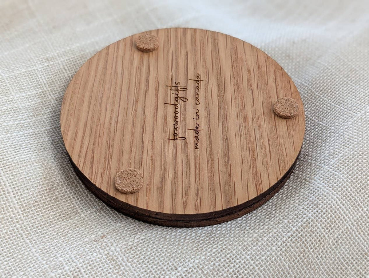Mountain Landscape Wood Inlay Coaster