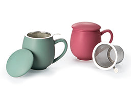 Herb Tea Mug w/ infuser & Lid (4 colours)