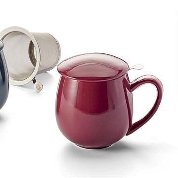 Taza de té de hierbas con infusor y tapa (4 colores)