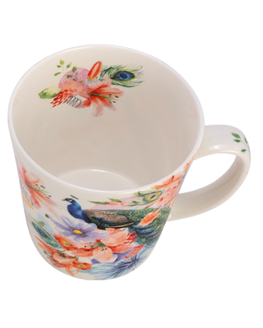 Fleurs & Paon - Grande Tasse