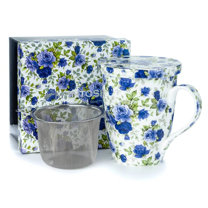 McIntosh - 'Blue Roses' (Tea Mug w/ Infuser)