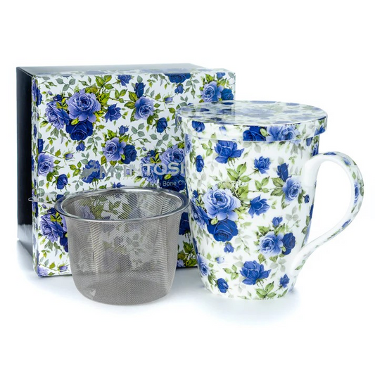 McIntosh - 'Blue Roses' (Tea Mug w/ Infuser)