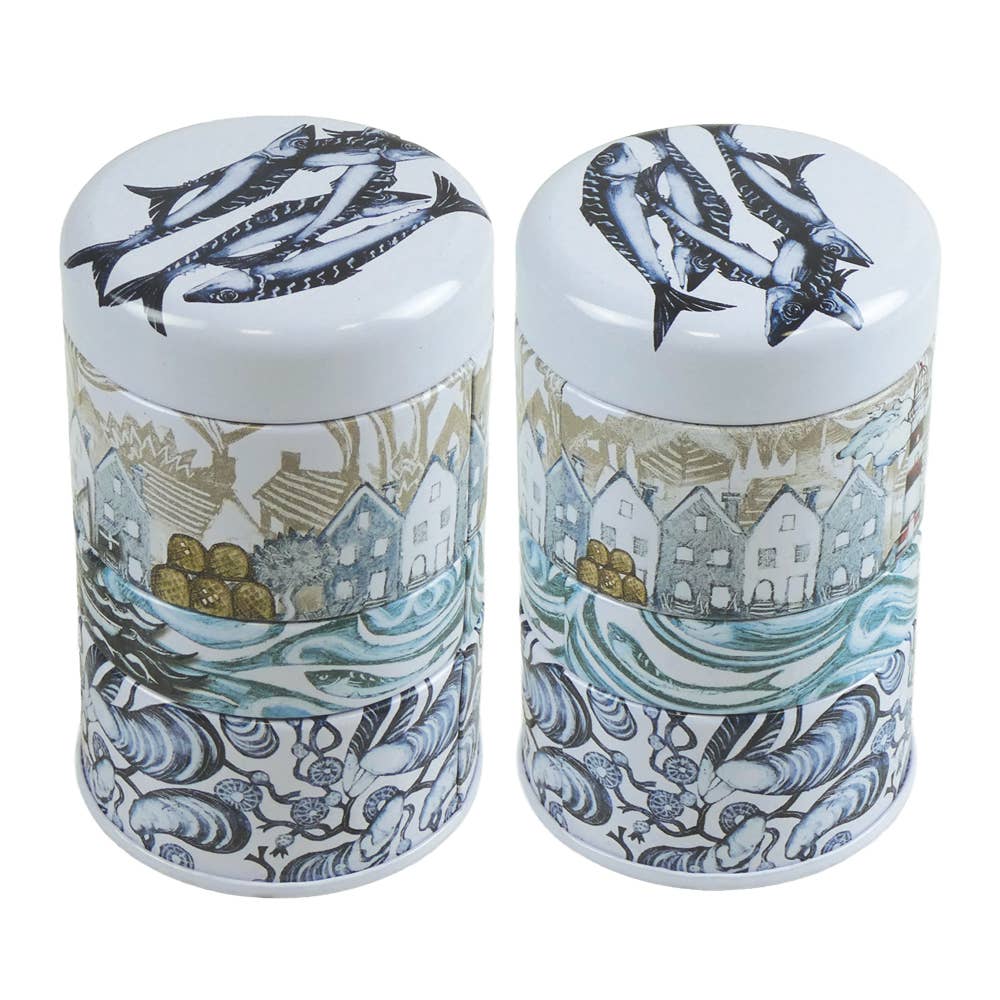 Fishing Village Mini Stacker Tin