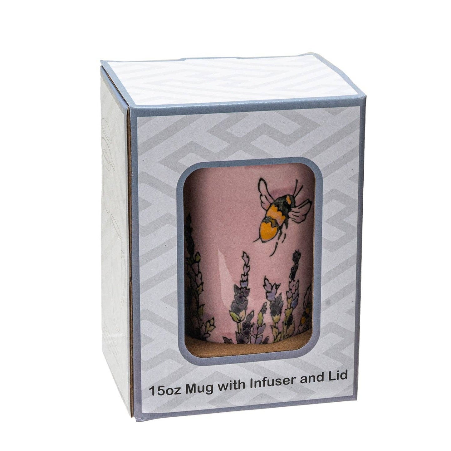 Spring Honeybee Design 15oz Tea Mugs with Lid and Infuser