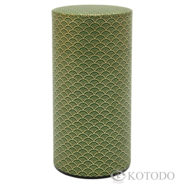 50g Gold pattern on Green, Washi Paper Canister