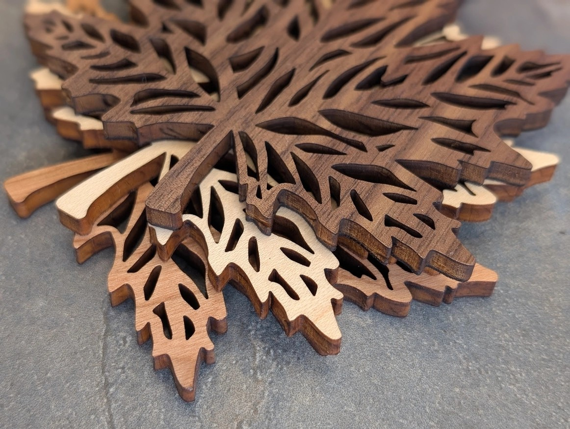 Maple Leaf Coasters (3 wood types)