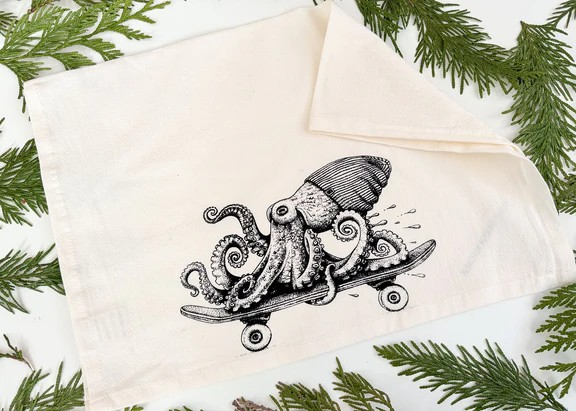 "Halloween Bats" Tea Towel