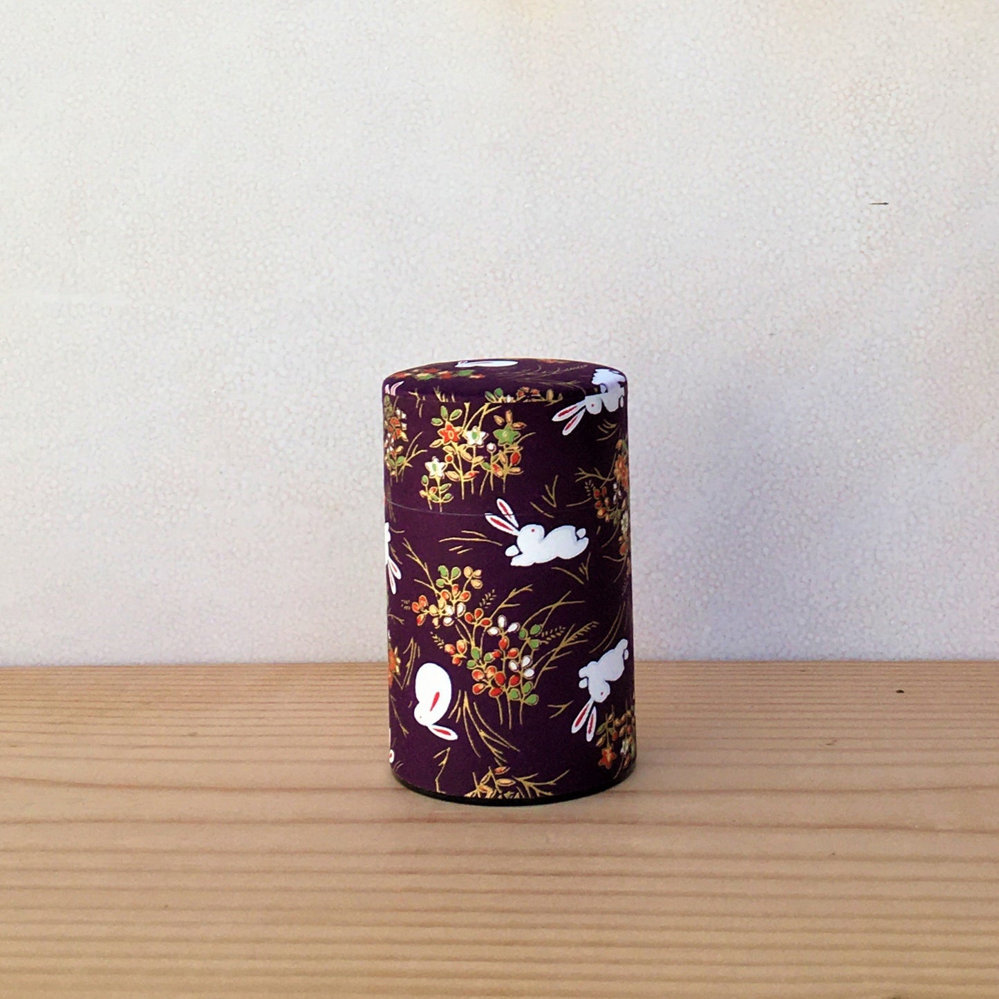 50g Bunny on Navy, Washi Paper Canister