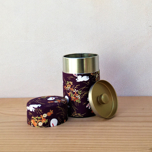 50g Bunny on Navy, Washi Paper Canister