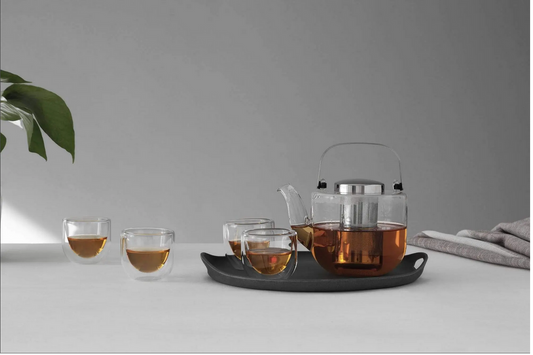 VIVA - Bjorn Glass teapot (0.64L) w/ 4 Glass Cups (0.05L) & Tray