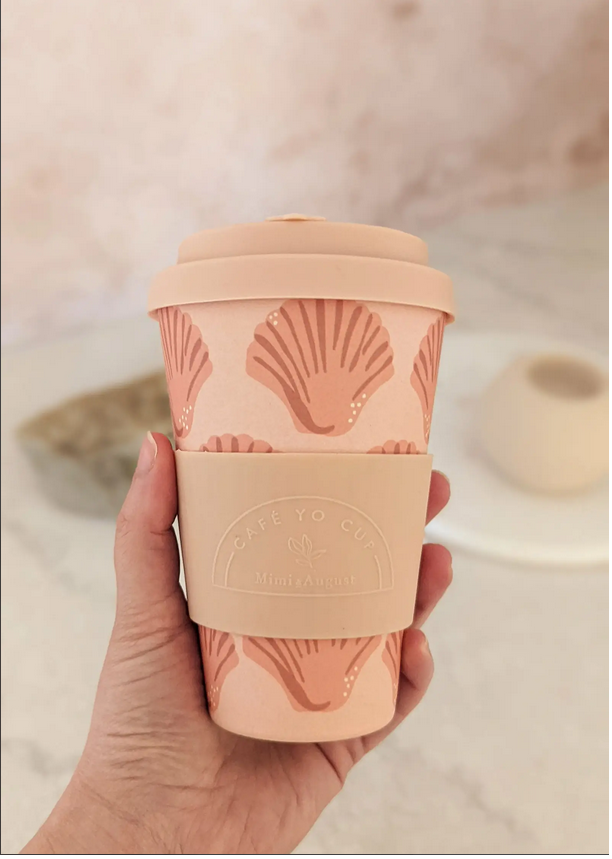"Seashells" Reusable Bamboo To Go Cup