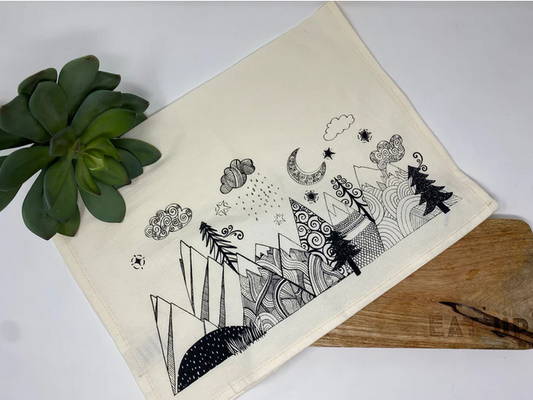"Mountain Tops" Tea Towel