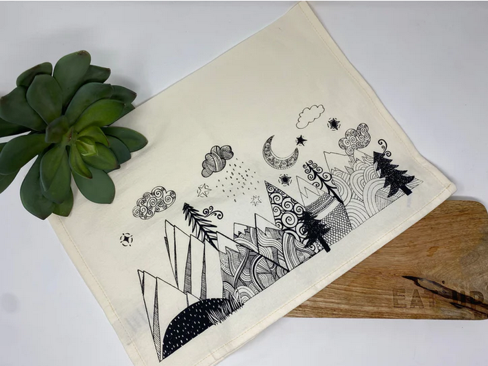 "Mountain Tops" Tea Towel