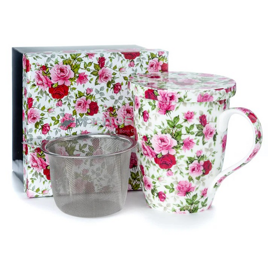 McIntosh - 'Pink Roses' (Tea Mug w/ Infuser)