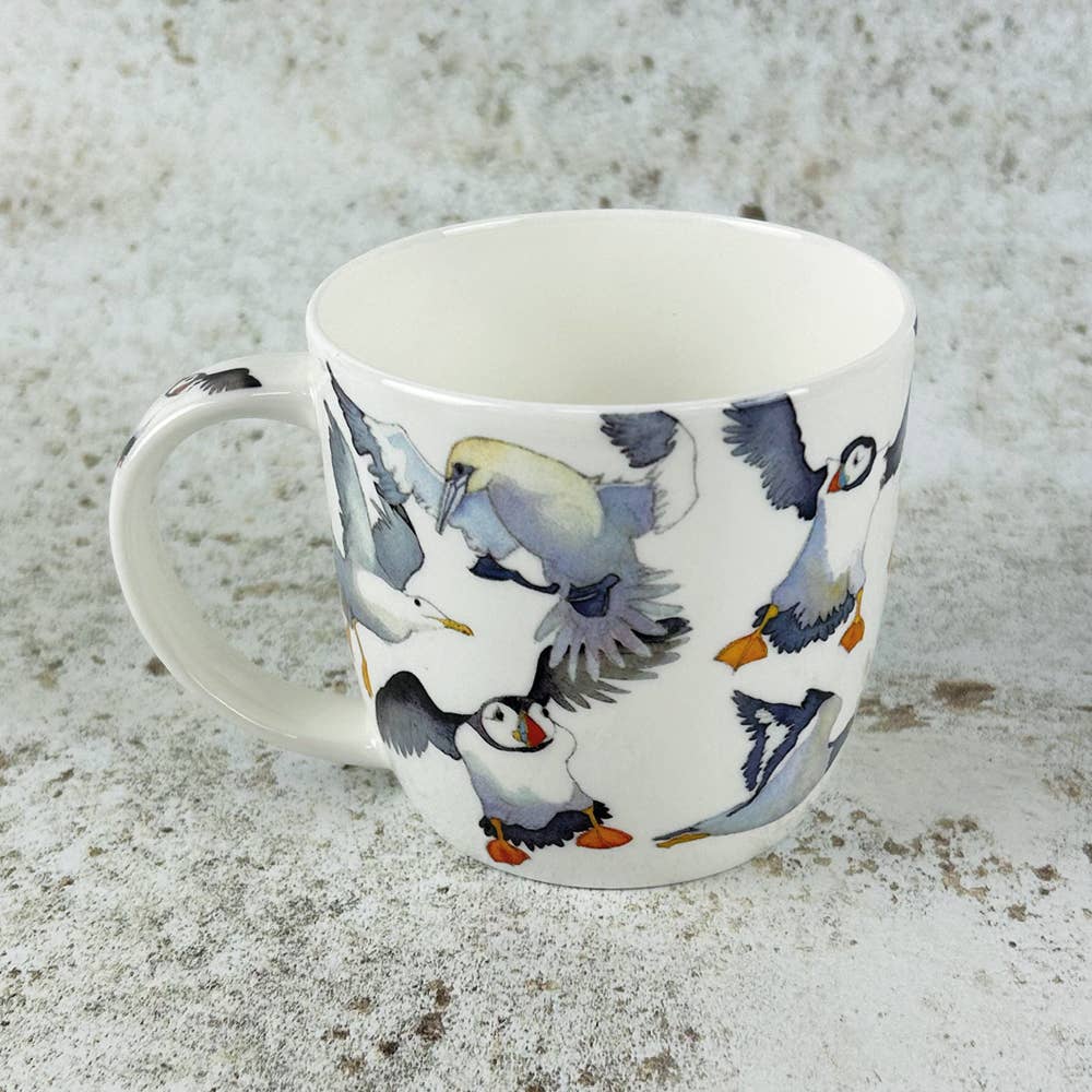 Flying Seabirds Bone China Mug With Gift Box