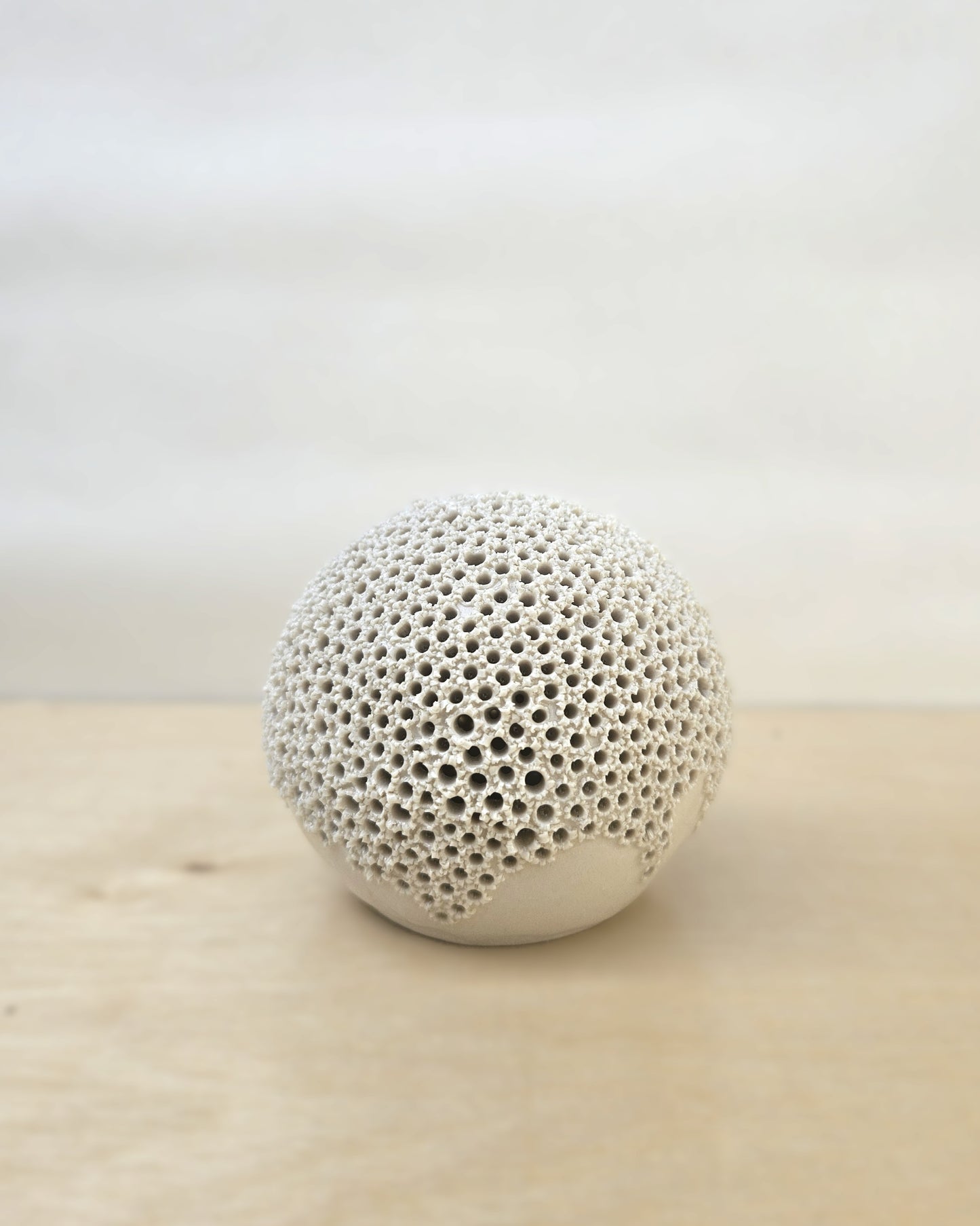 Small Cream White Sphere Lantern 12 (glazed)