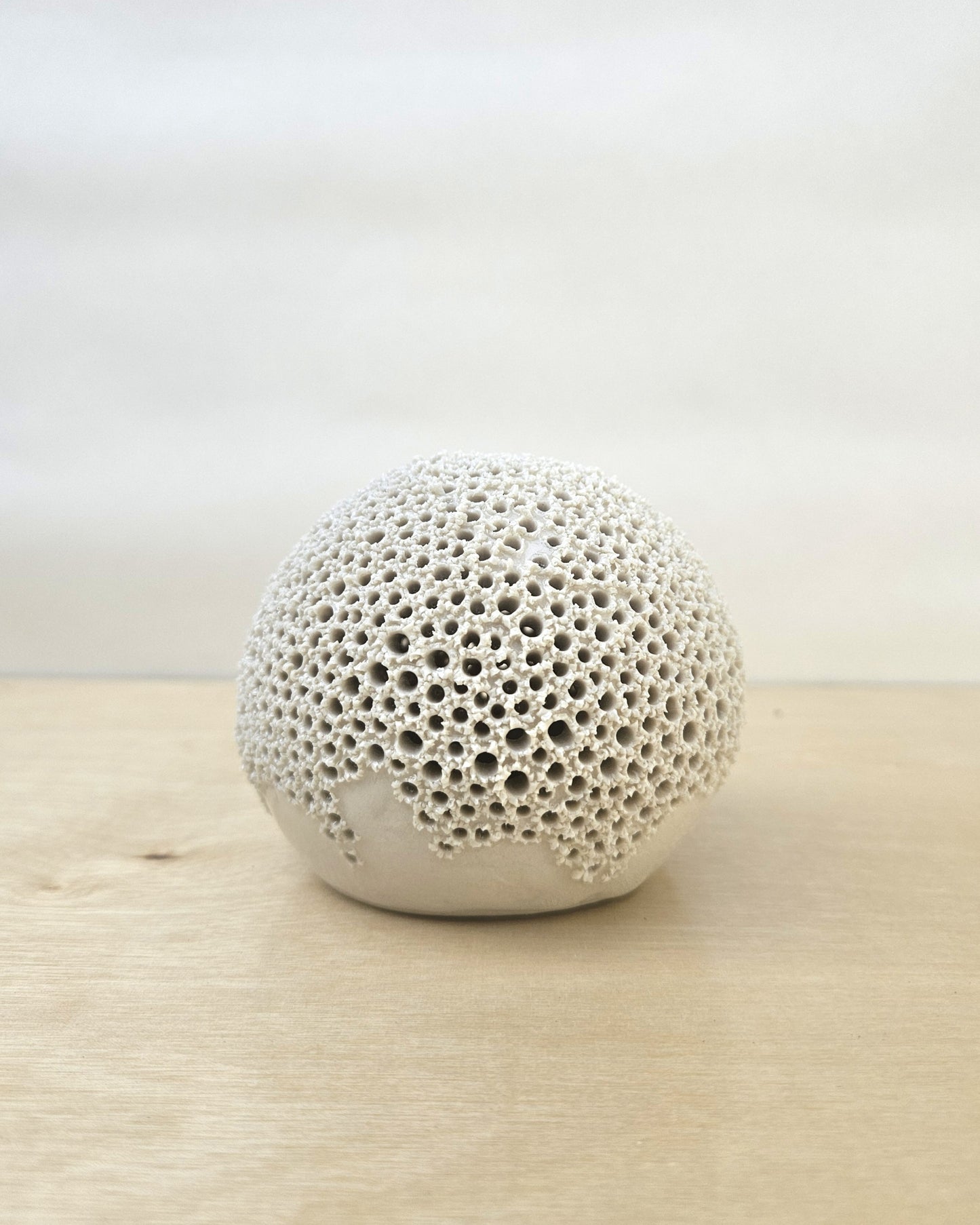 Small Cream White Sphere Lantern 12 (glazed)
