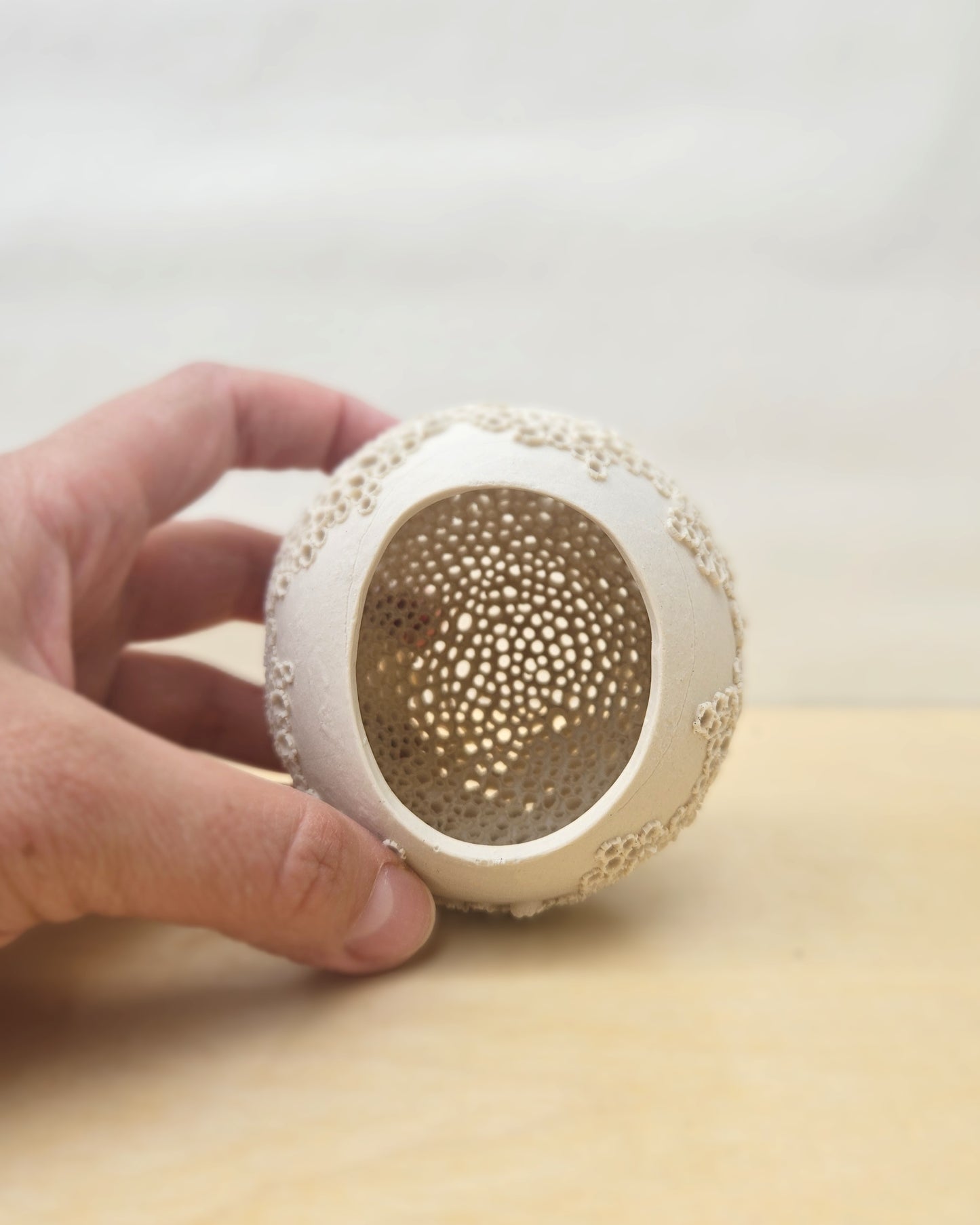 Small Cream White Sphere Lantern 5