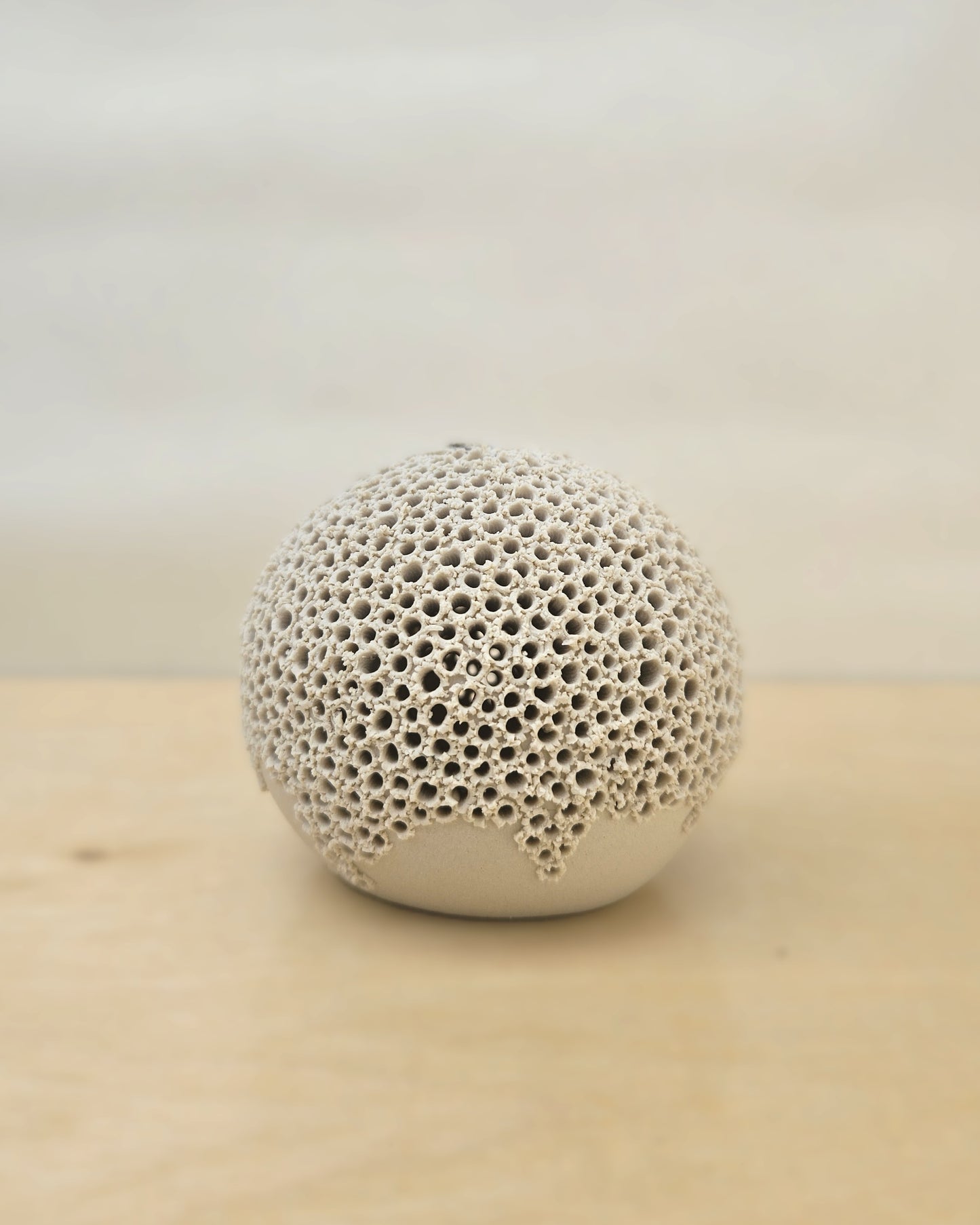 Small Cream White Sphere Lantern 8 (with tiny grey swirl on top)
