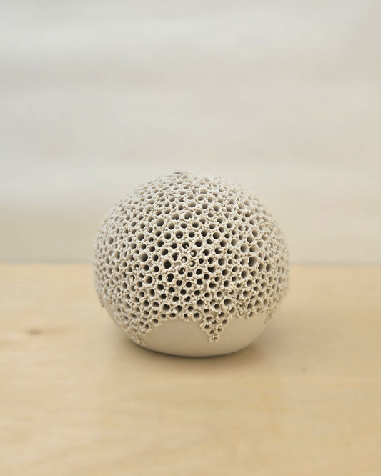 Small Cream White Sphere Lantern 8 (with tiny grey swirl on top)