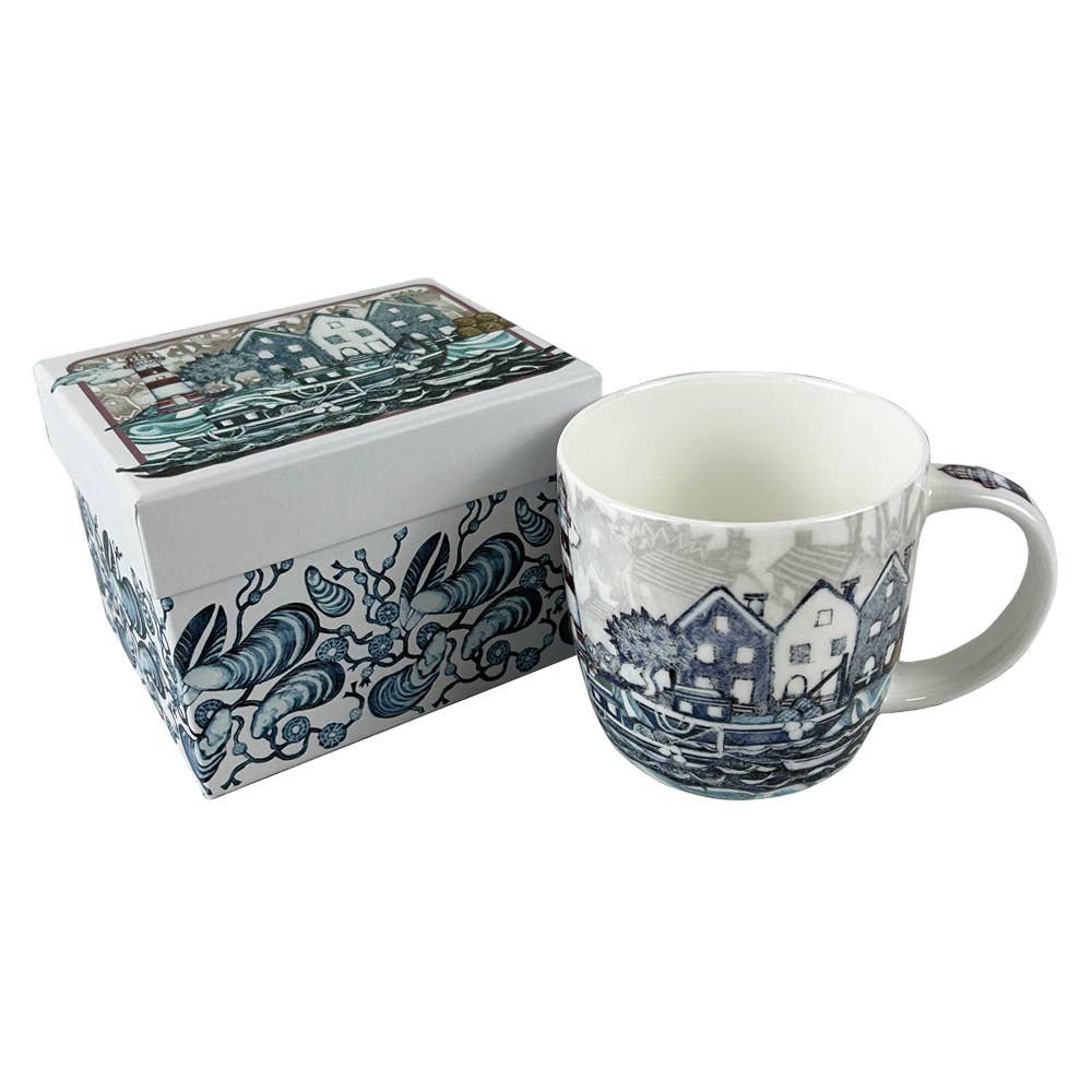 Fishing Village China Mug With Gift Box
