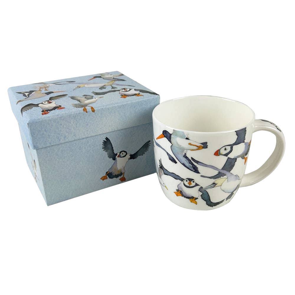 Flying Seabirds Bone China Mug With Gift Box