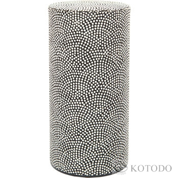100g Dots on Navy Blue Washi Paper Wrapped Canister