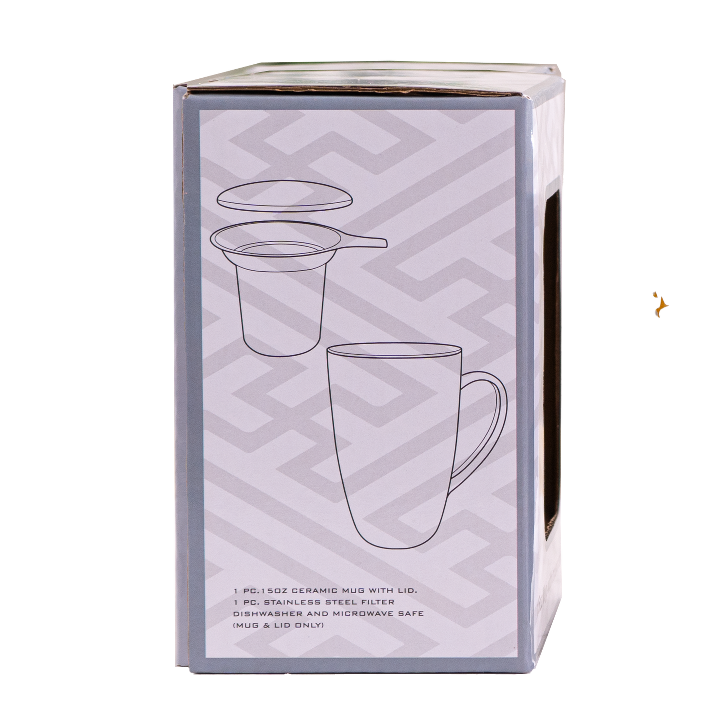 Bamboo Design 15oz Tea Mugs with Lid and Infuser