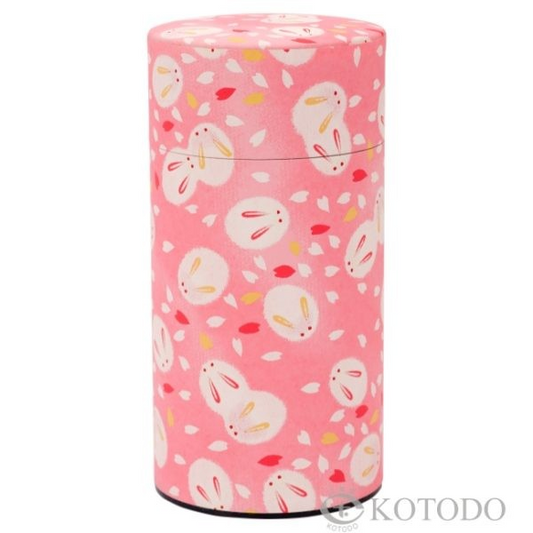 50g Bunny on Pink, Washi Paper Canister