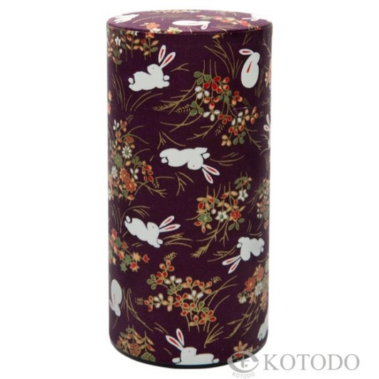 50g Bunny on Navy, Washi Paper Canister