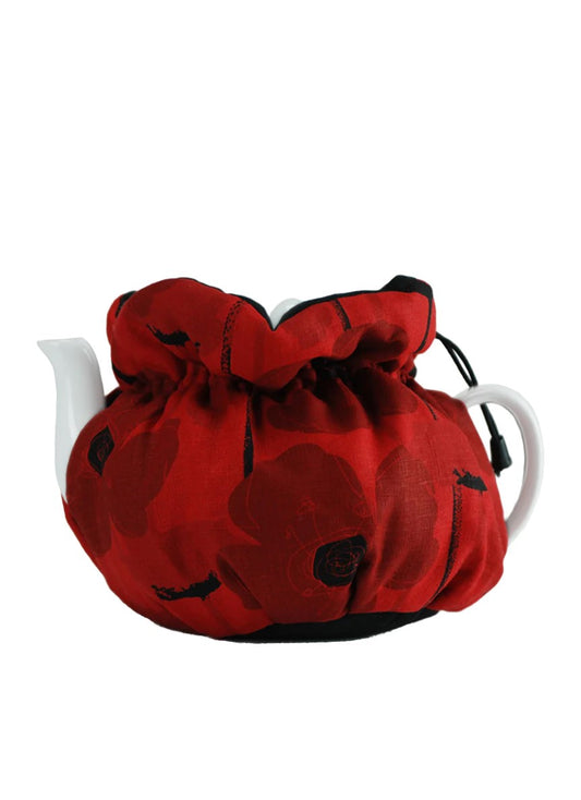 "Red Poppy" Scrunchy Tea Cozy