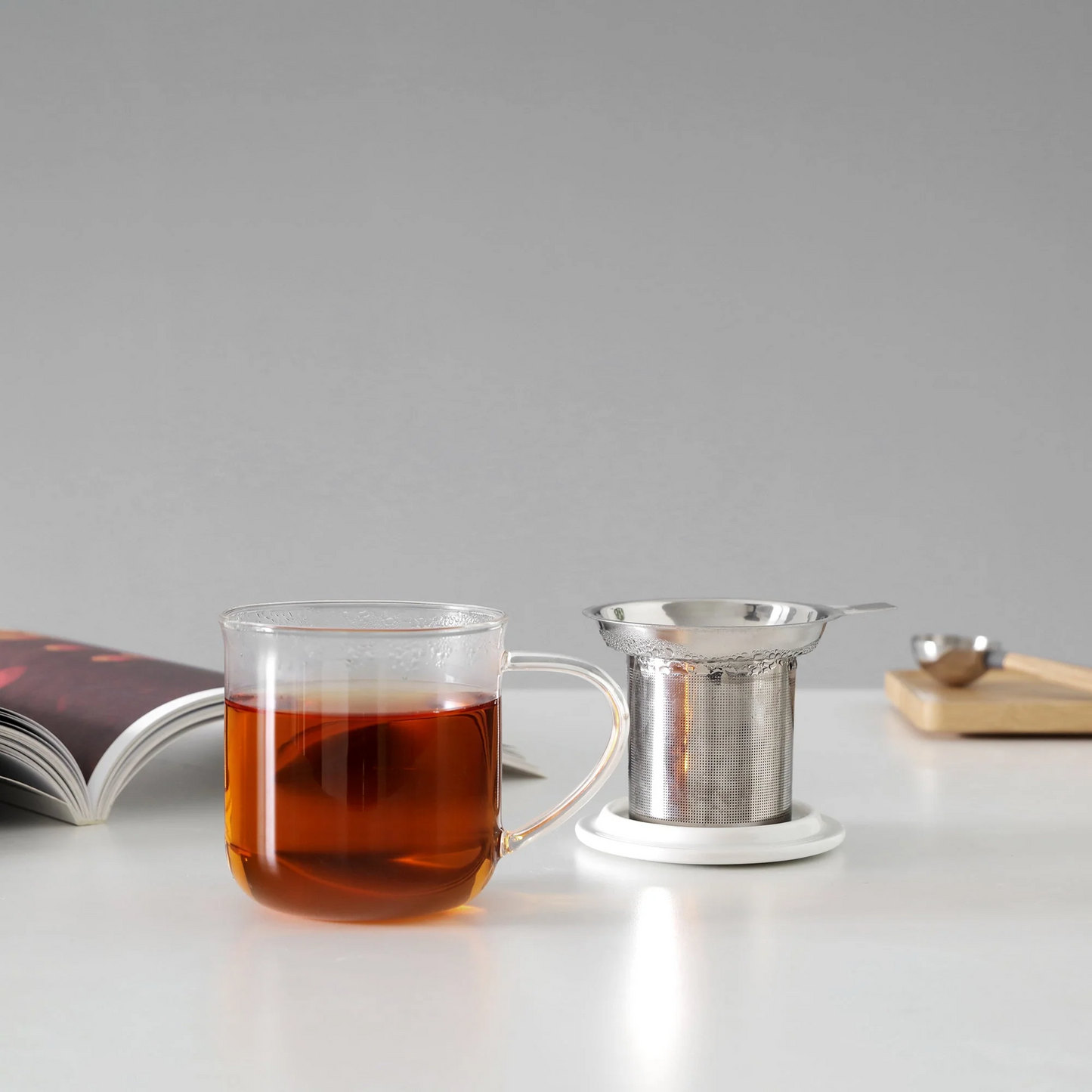VIVA - Infuseur à thé en acier inoxydable avec couvercle en céramique 