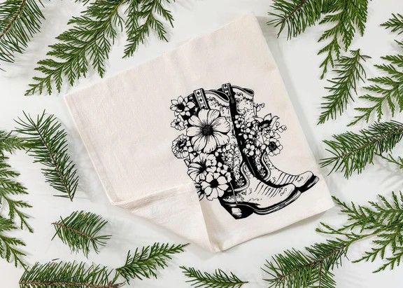 "Cowgirl Boots" Tea Towel