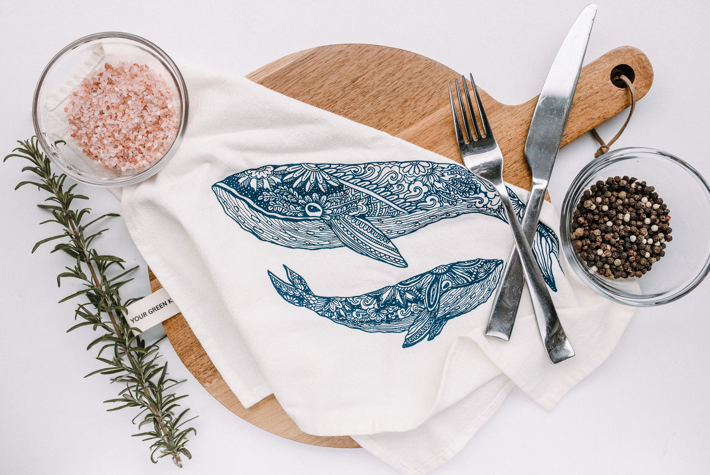 "Whale" Tea Towel