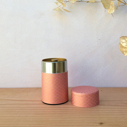 Bote de papel Washi rosa y dorado de 50 g