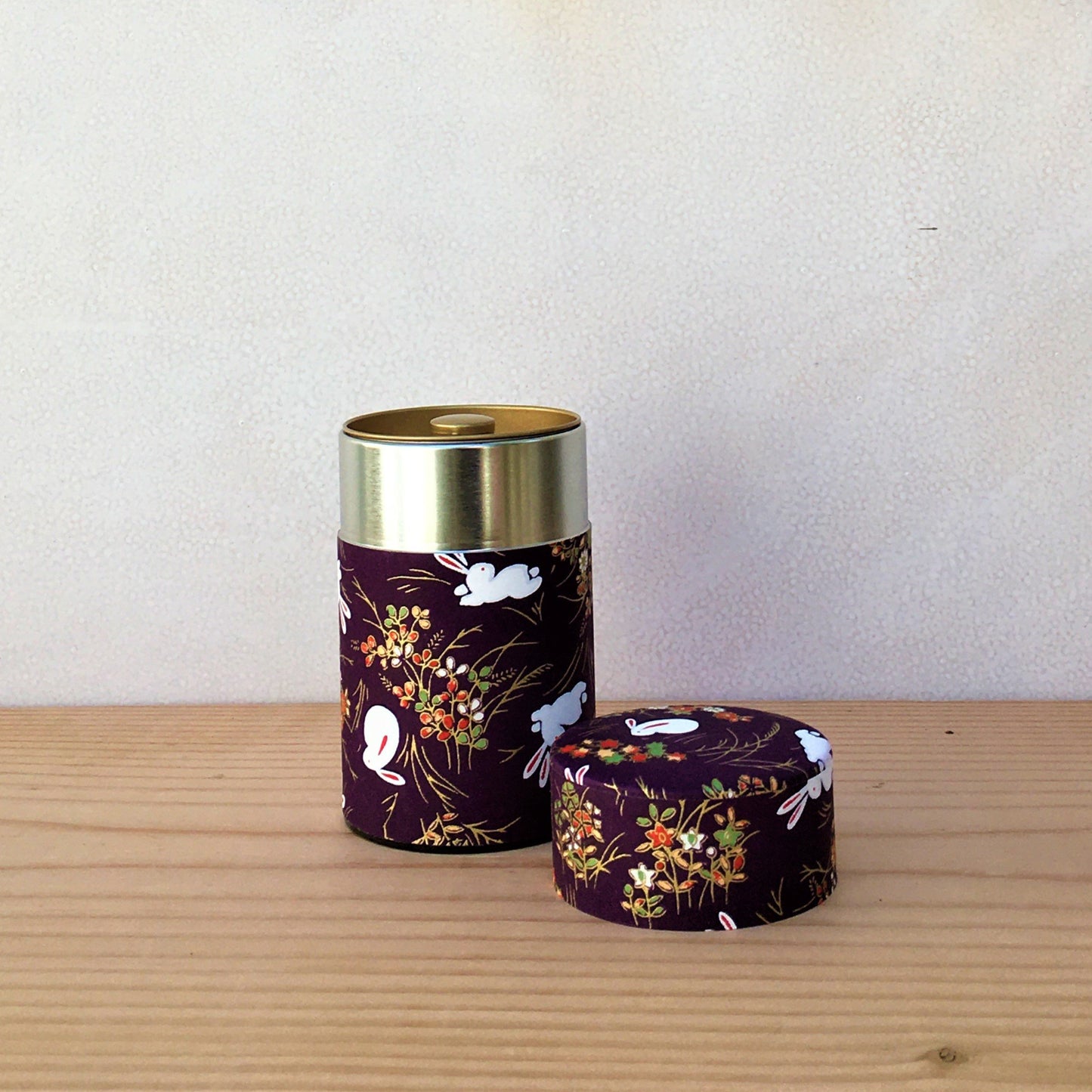 50g Bunny on Navy, Washi Paper Canister