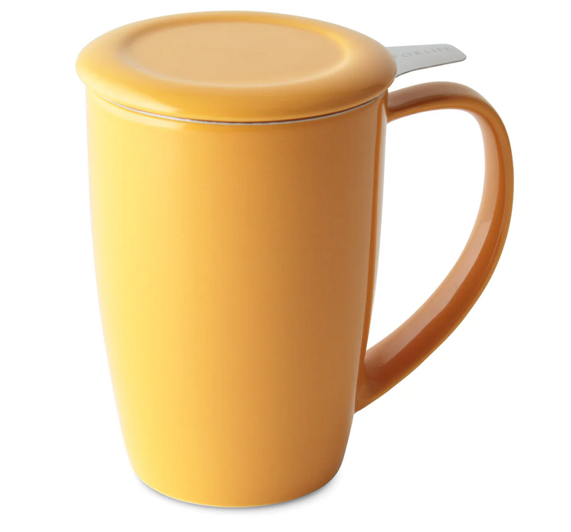 FORLIFE Tall Mug with lid & strainer (7 colours) 15oz