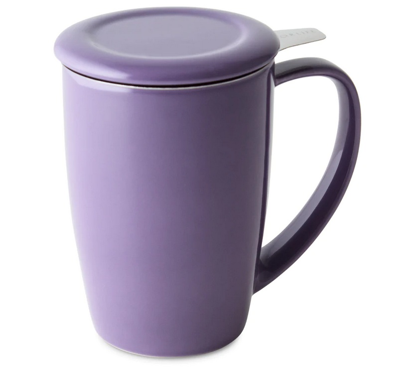 FORLIFE Tall Mug with lid & strainer (7 colours) 15oz