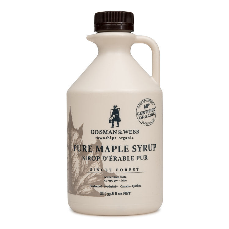 1L Organic Maple Syrup, Dark Amber Rich Taste